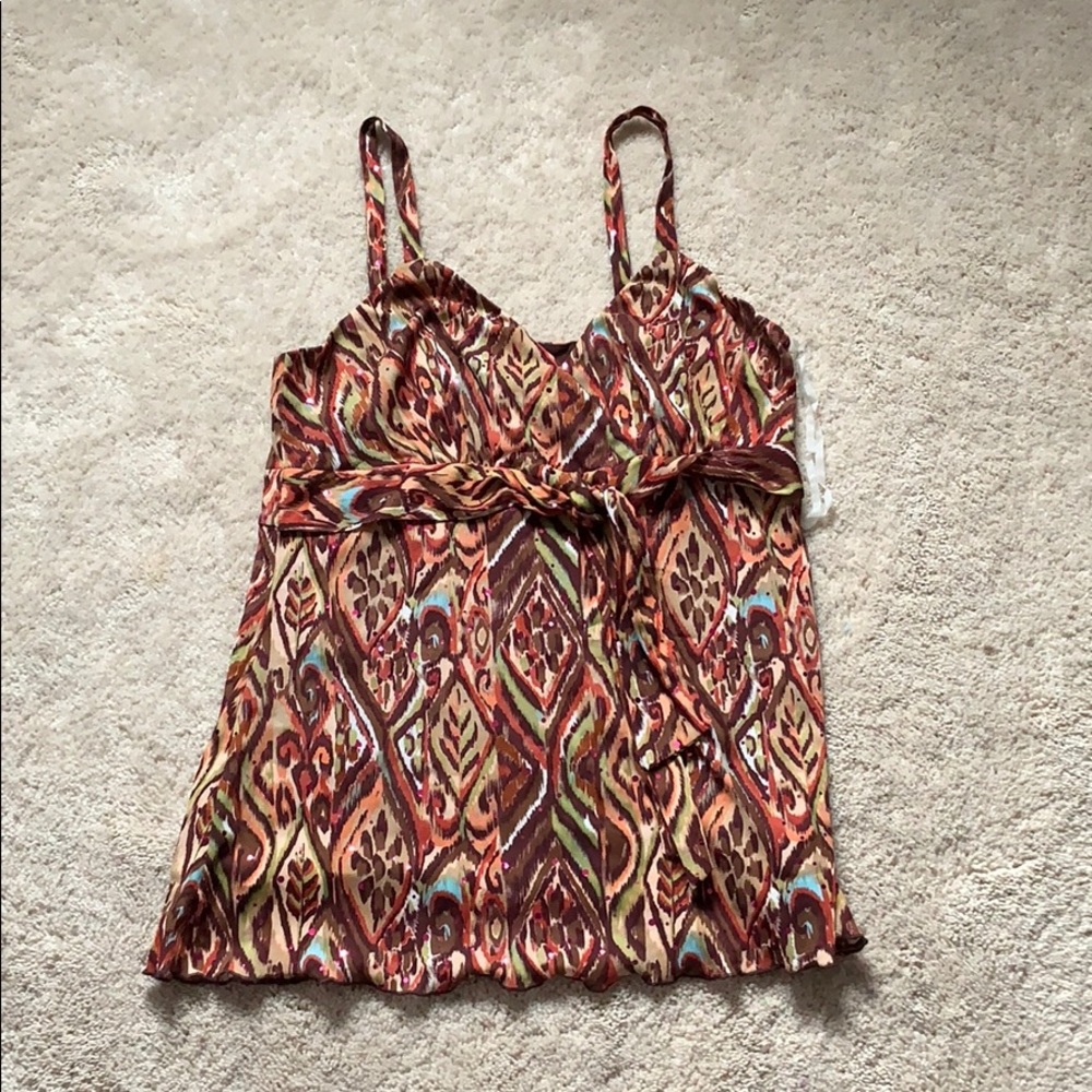 INC Tank Top. Brown. Sz L